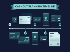 Withdrawal timeline with daily and monthly cashout checkpoints